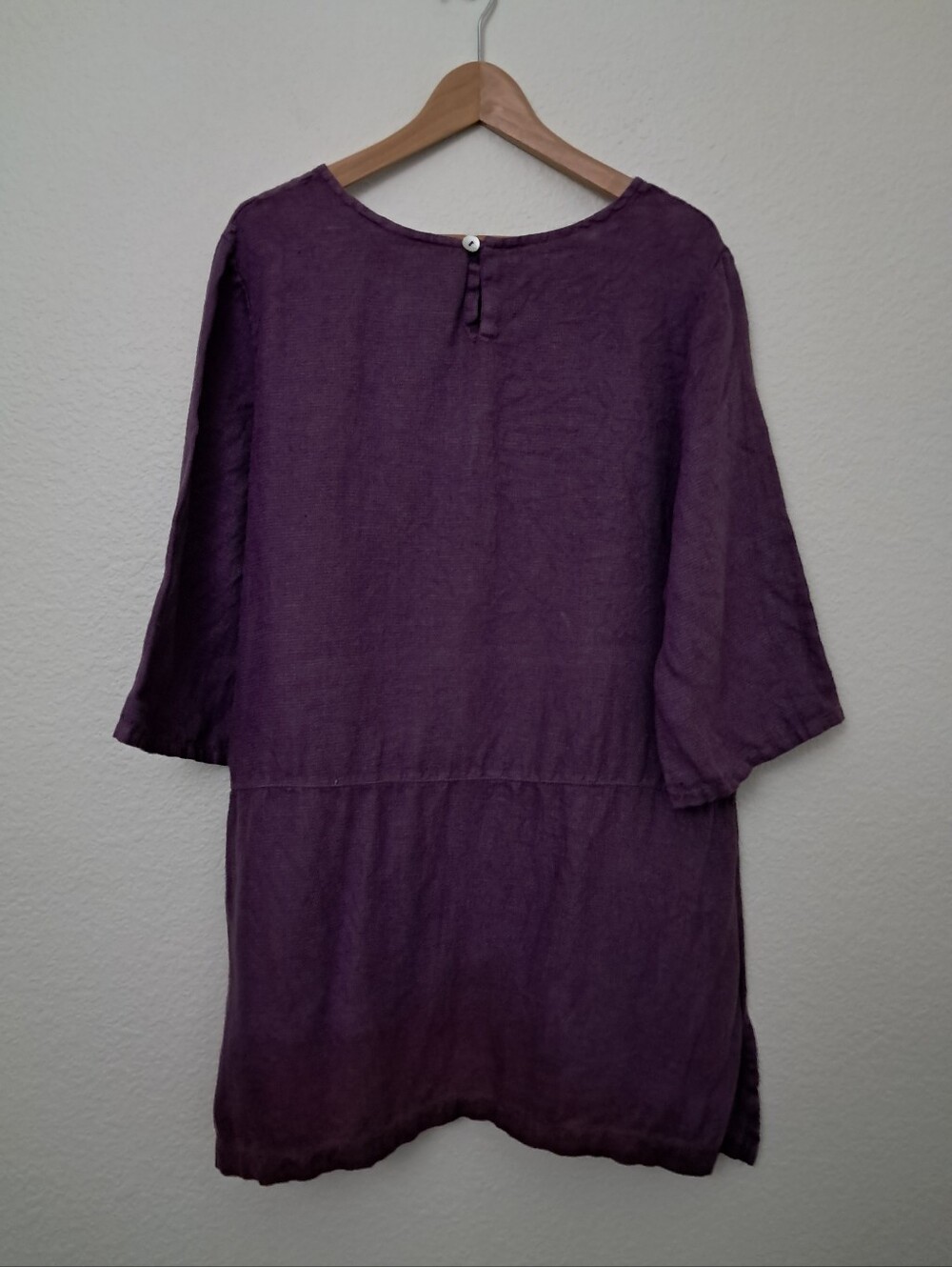 Bryn Walker Linen Tunic Lagenlook Oversized Coastal Purple Size Large - Picture 5 of 10
